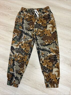 LB Sweats Boutique Camo Oak Leaf Print Jogger Pants - Brown/Green